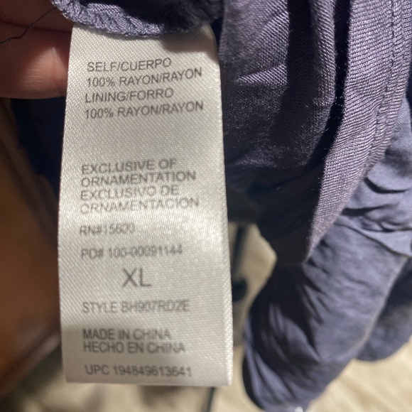 NWT Democracy Slate Blue Tank w Raised Dots Tie on back Stretch top underneath - Picture 7 of 12